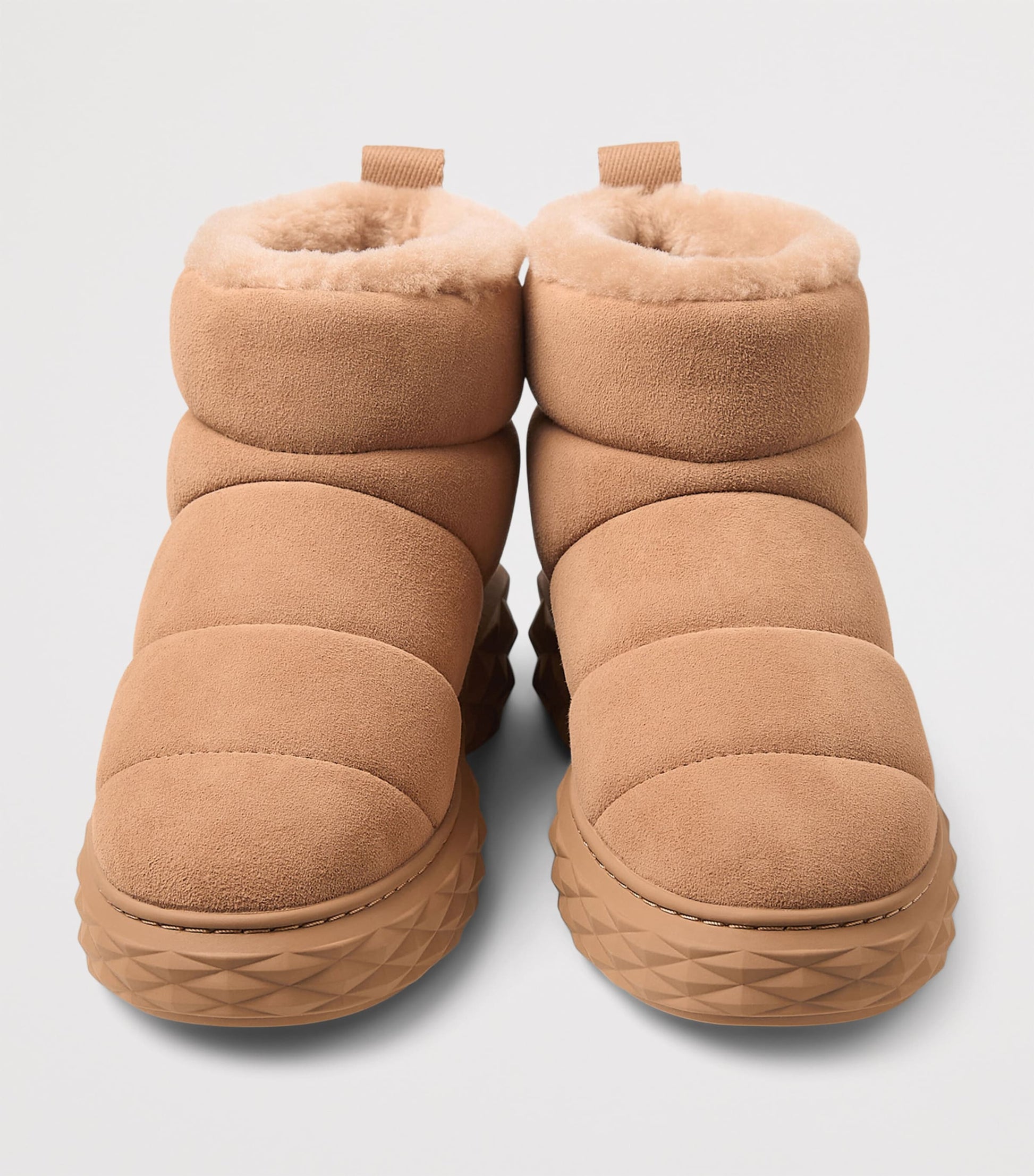 Jimmy Choo Beige Xan Suede-Shearling Snow Boots