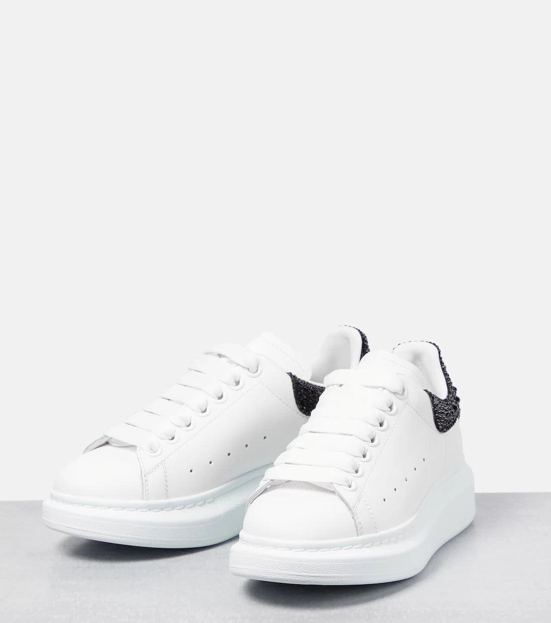 McQueen - Oversized embellished leather sneakers