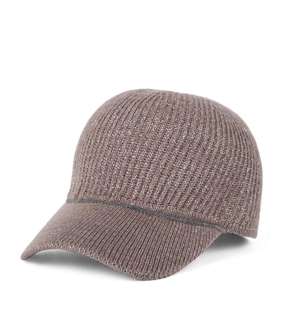 Brunello Cucinelli Brown Cashmere-Blend Monili Baseball Cap