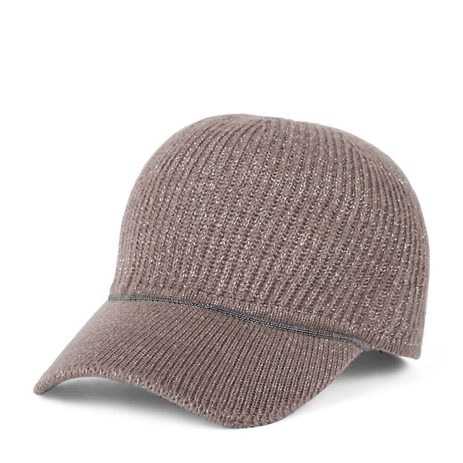Brunello Cucinelli Brown Cashmere-Blend Monili Baseball Cap