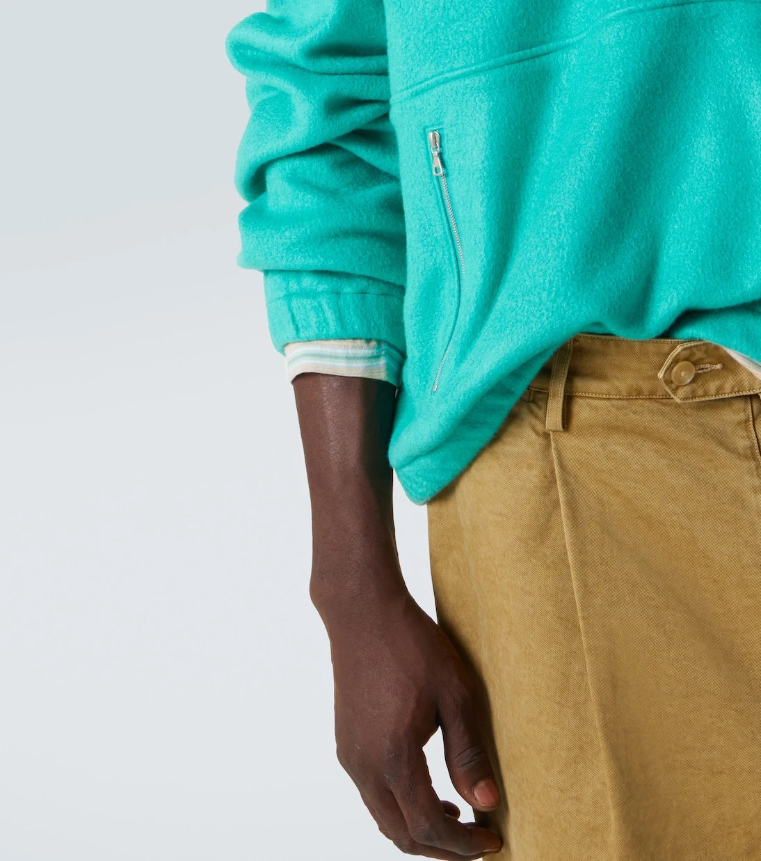 Auralee - Silk fleece half-zip sweater