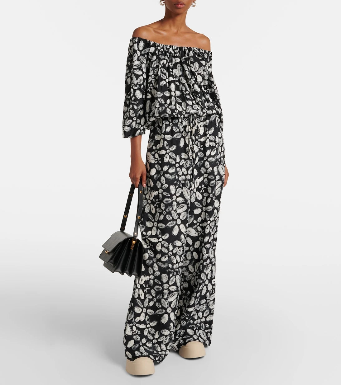 Marni - Printed wide-leg pants
