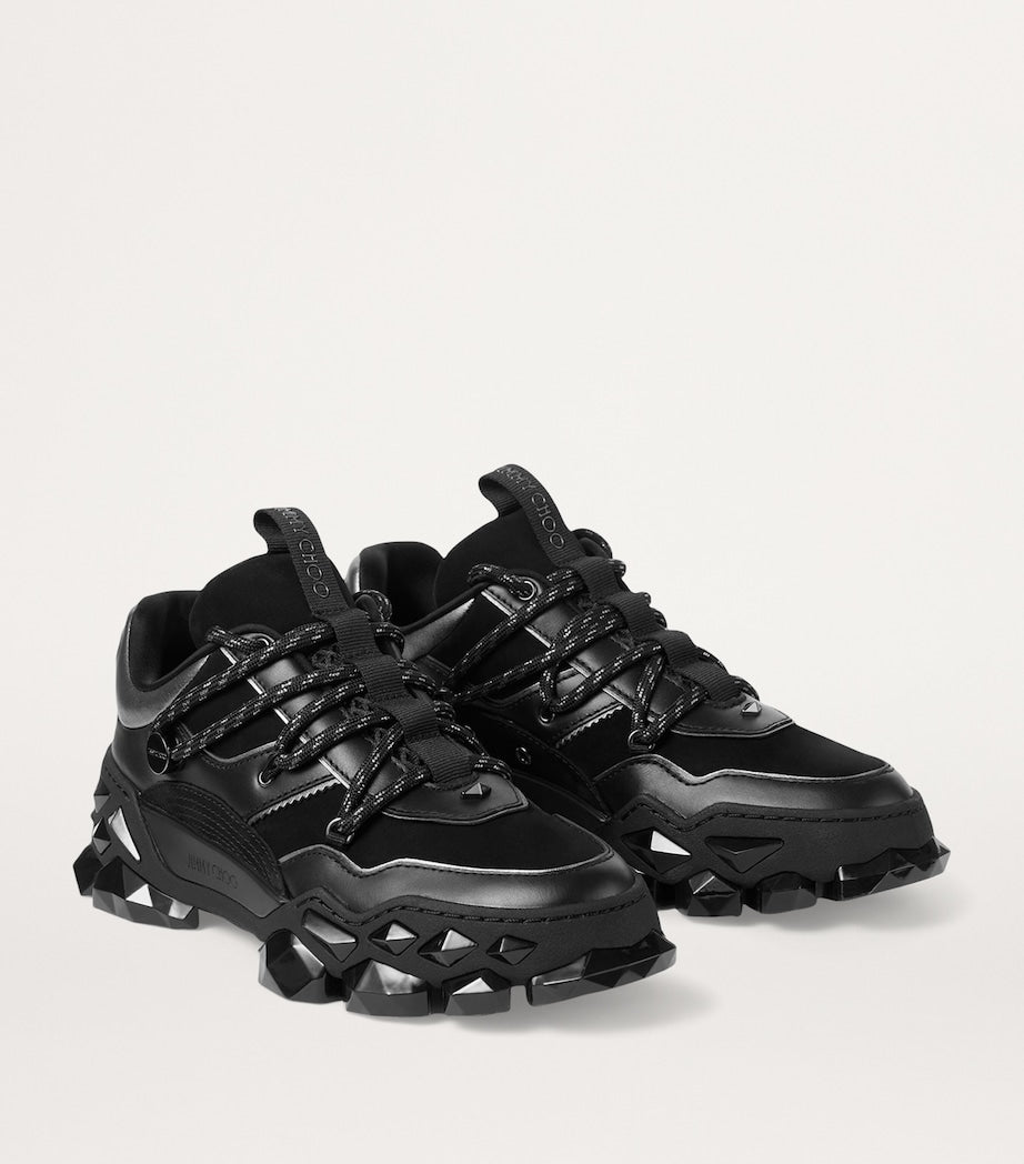 Jimmy Choo Black Diamond X Leather Sneakers