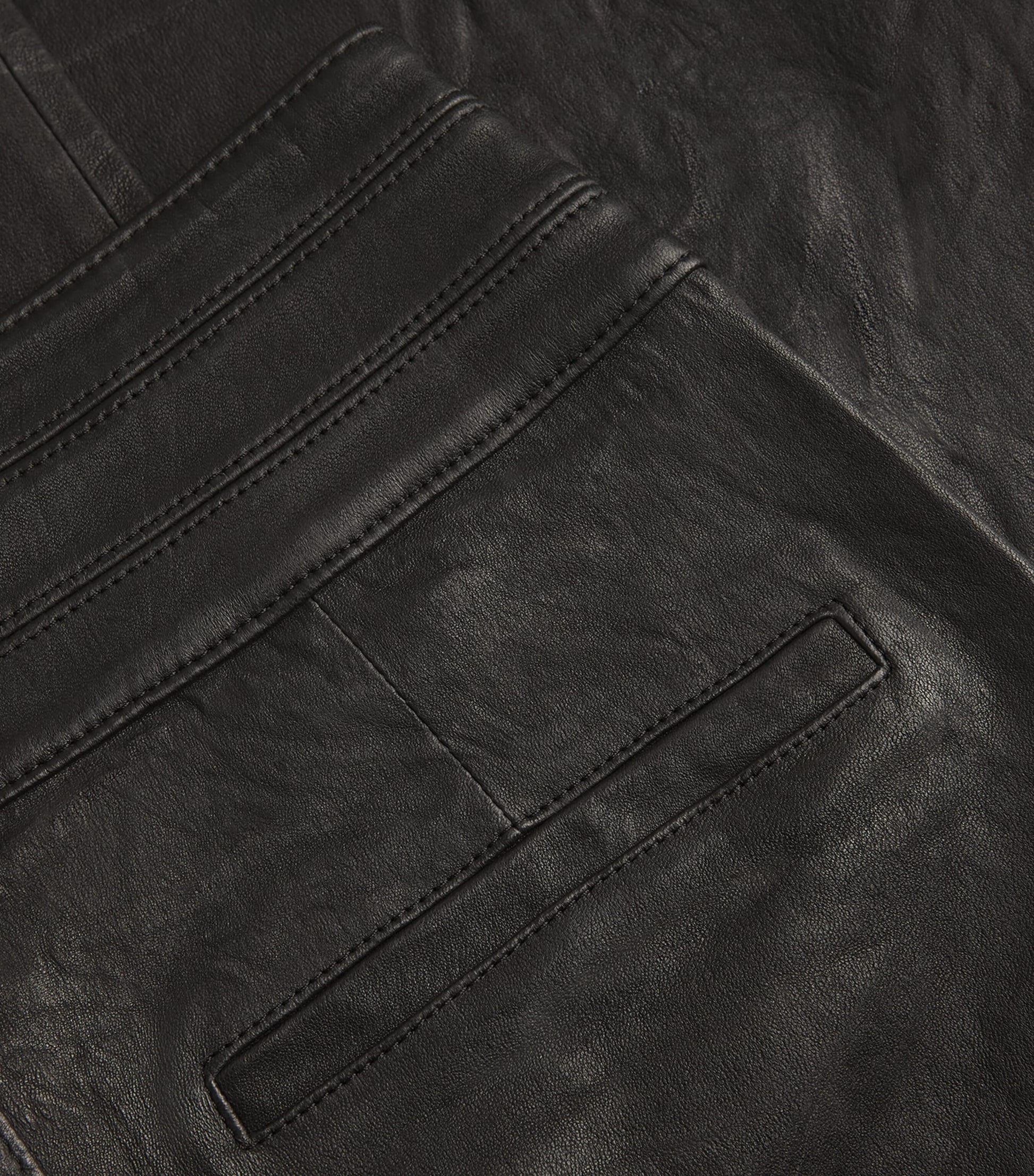 Black Leather Lou Lou Flared Trousers