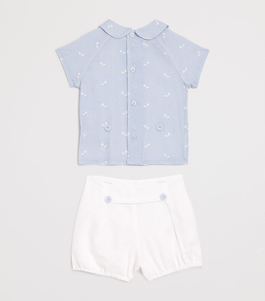 Paz Rodriguez Linen Shirt and Shorts Set (1-24 Months)