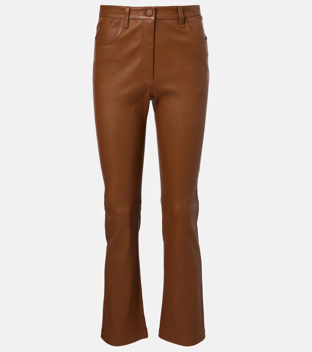 Joseph - Cropped leather bootcut pants