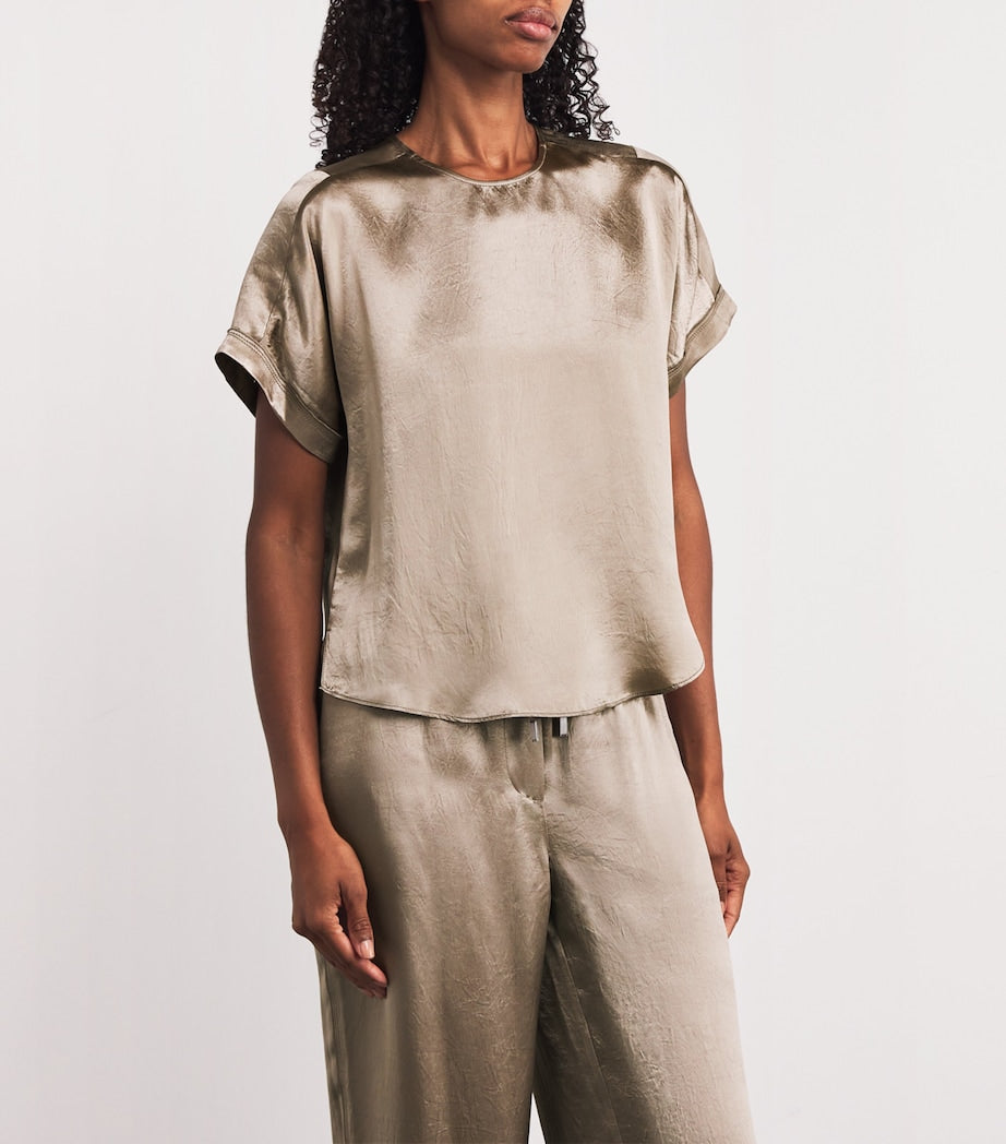 Green Satin Addison T-Shirt