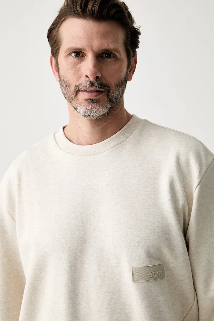 BOSS Green Erkek Pamuklu Sweatshirt SW_Crewneck