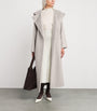 Beige Hooded Mink Fur-Trim Coat