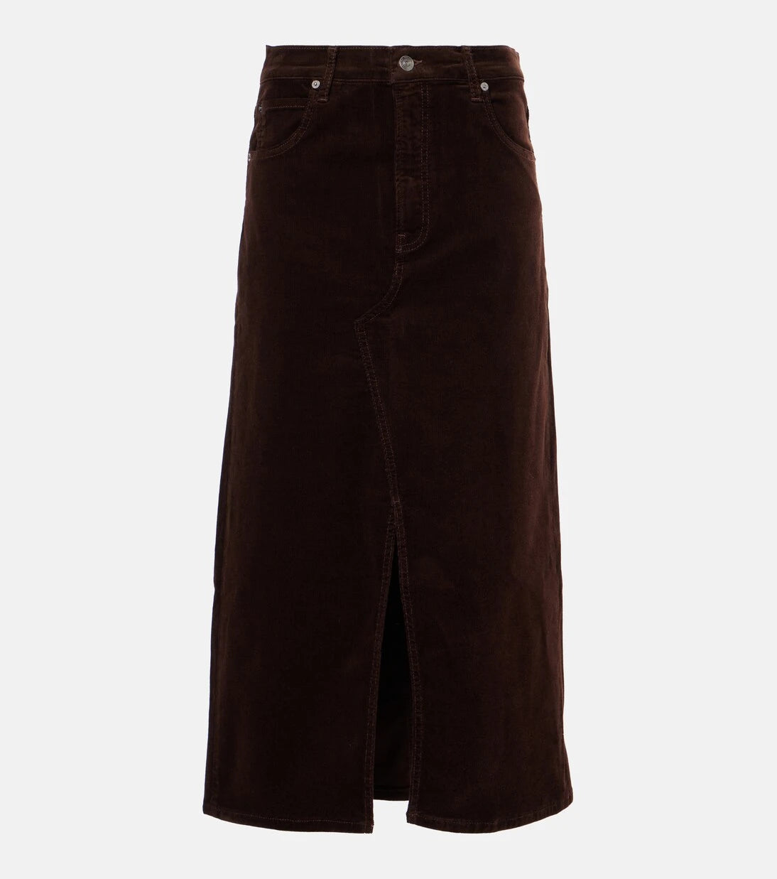 Frame - The Cord corduroy midi skirt
