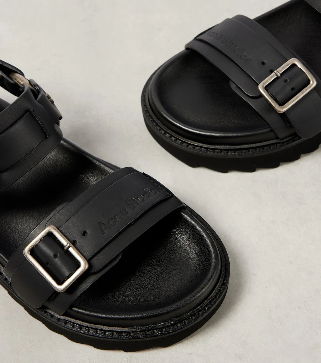 Acne Studios - Debossed leather platform sandals