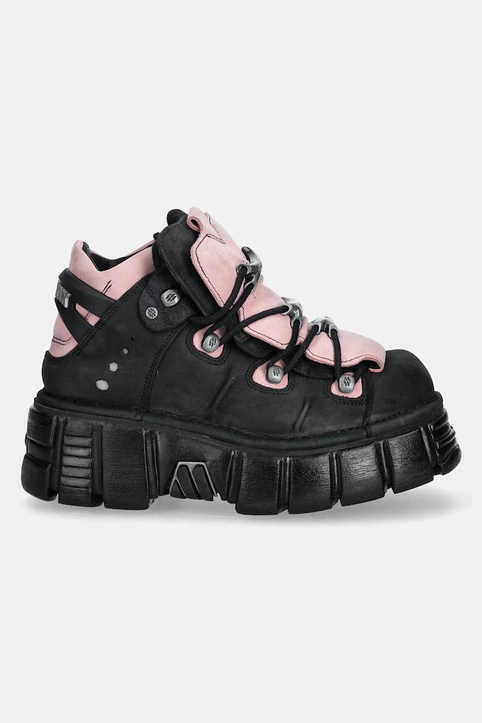 Nubuk New Rock Nobuck Negro + Nobuck Rosa + Tower Negro Lateral