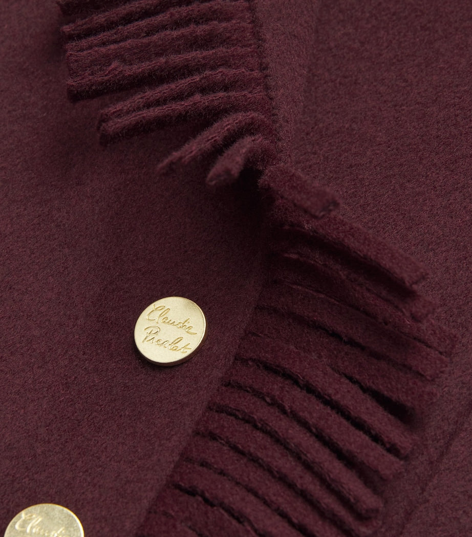 Claudie Pierlot Brown Wool-Blend Fringe Jacket