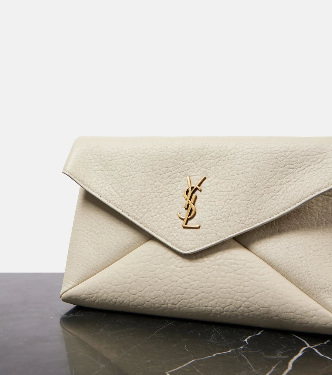 Saint Laurent - Cassandre Large leather clutch