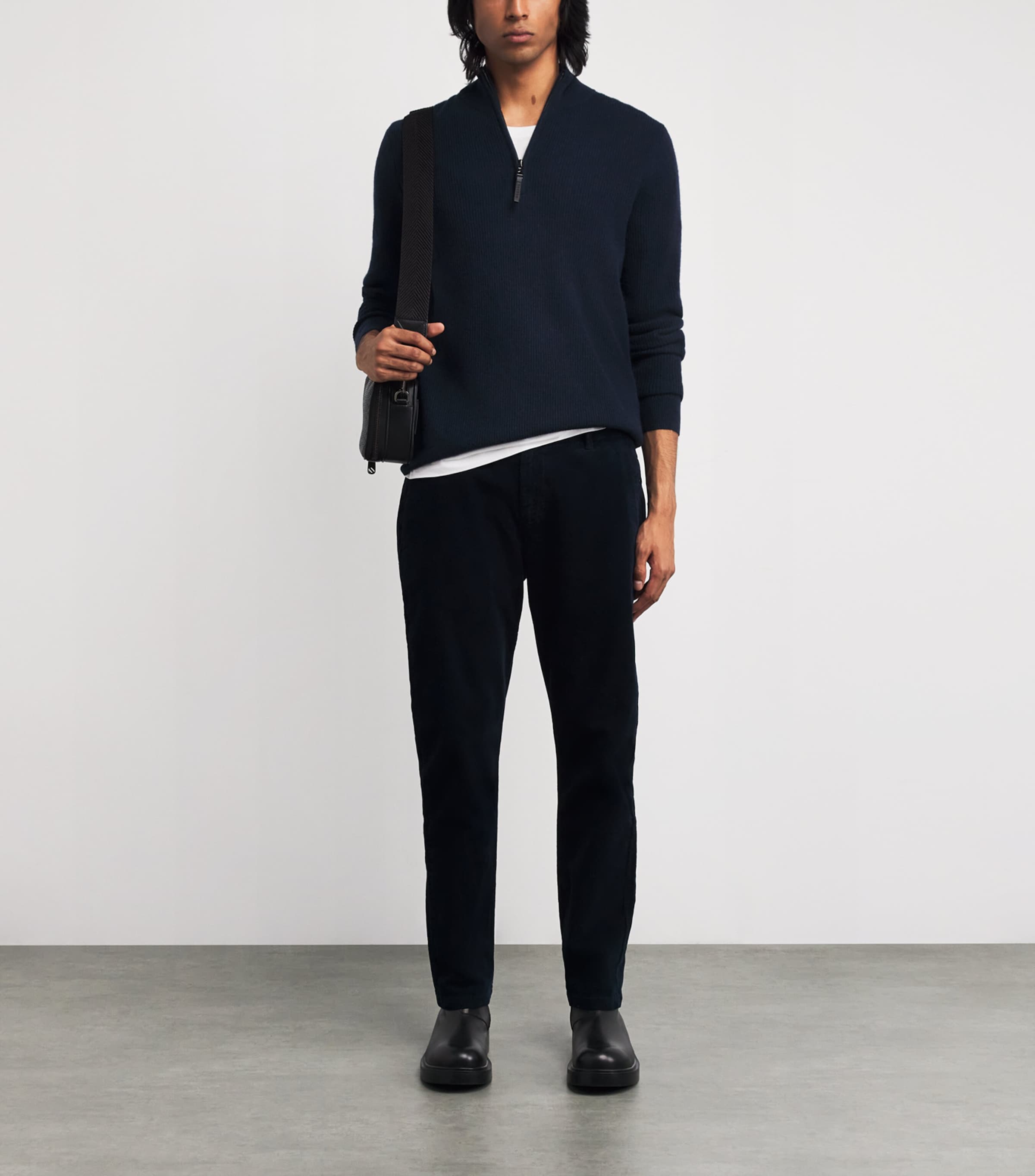 Navy Derek Quarter-Zip Sweater