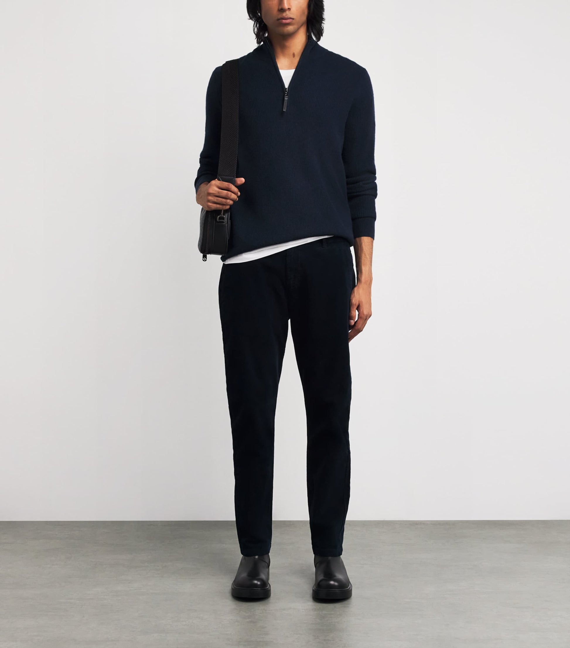 Navy Derek Quarter-Zip Sweater