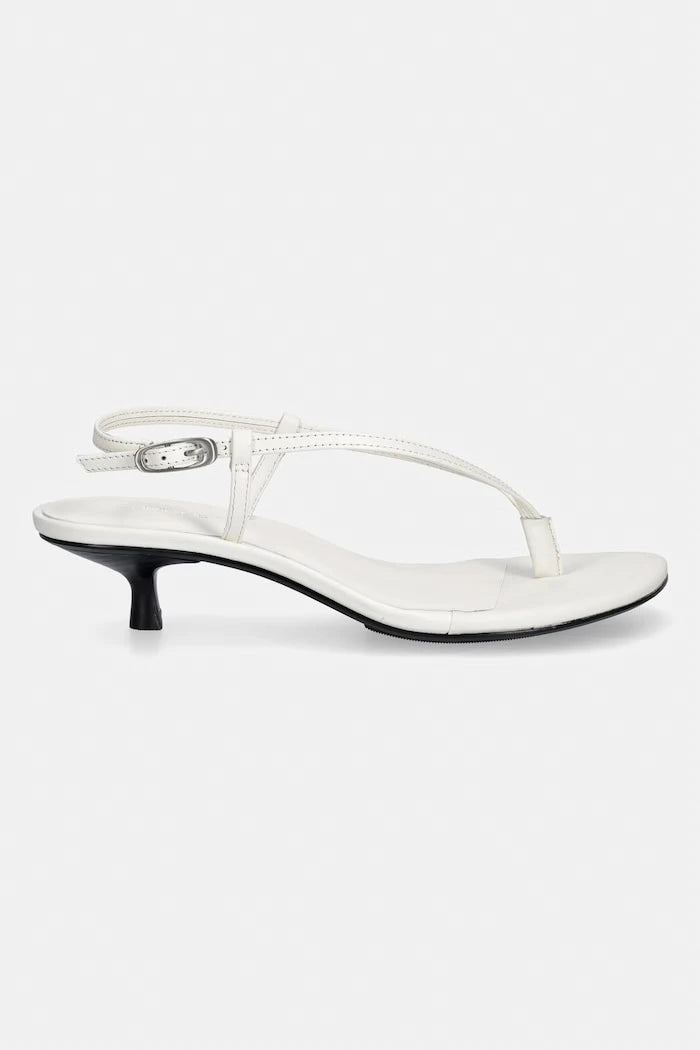 Calvin Klein сандали от кожа KITT HEEL SNDL STRAPPY SLING LTH