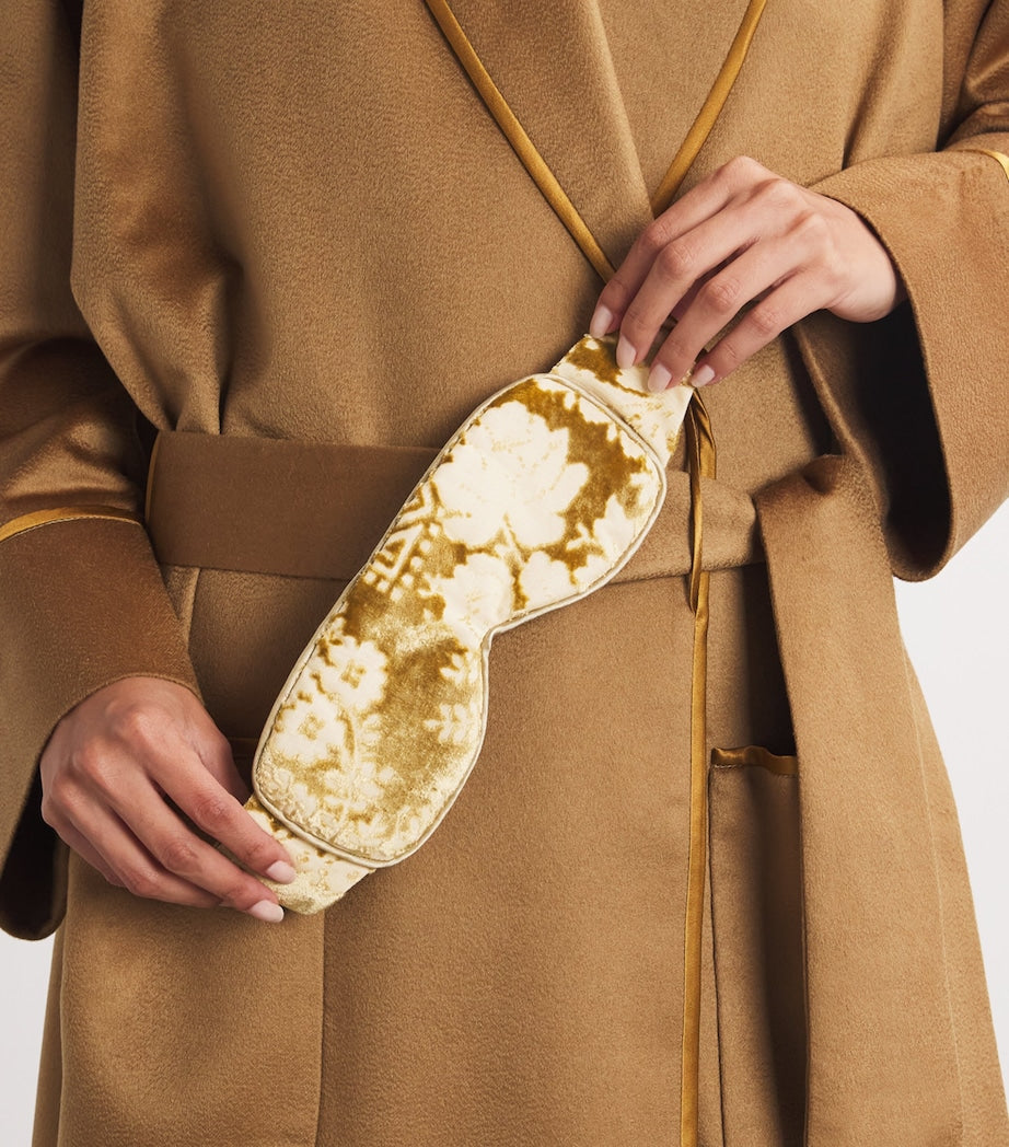 Gold Silk Floral Eye Mask