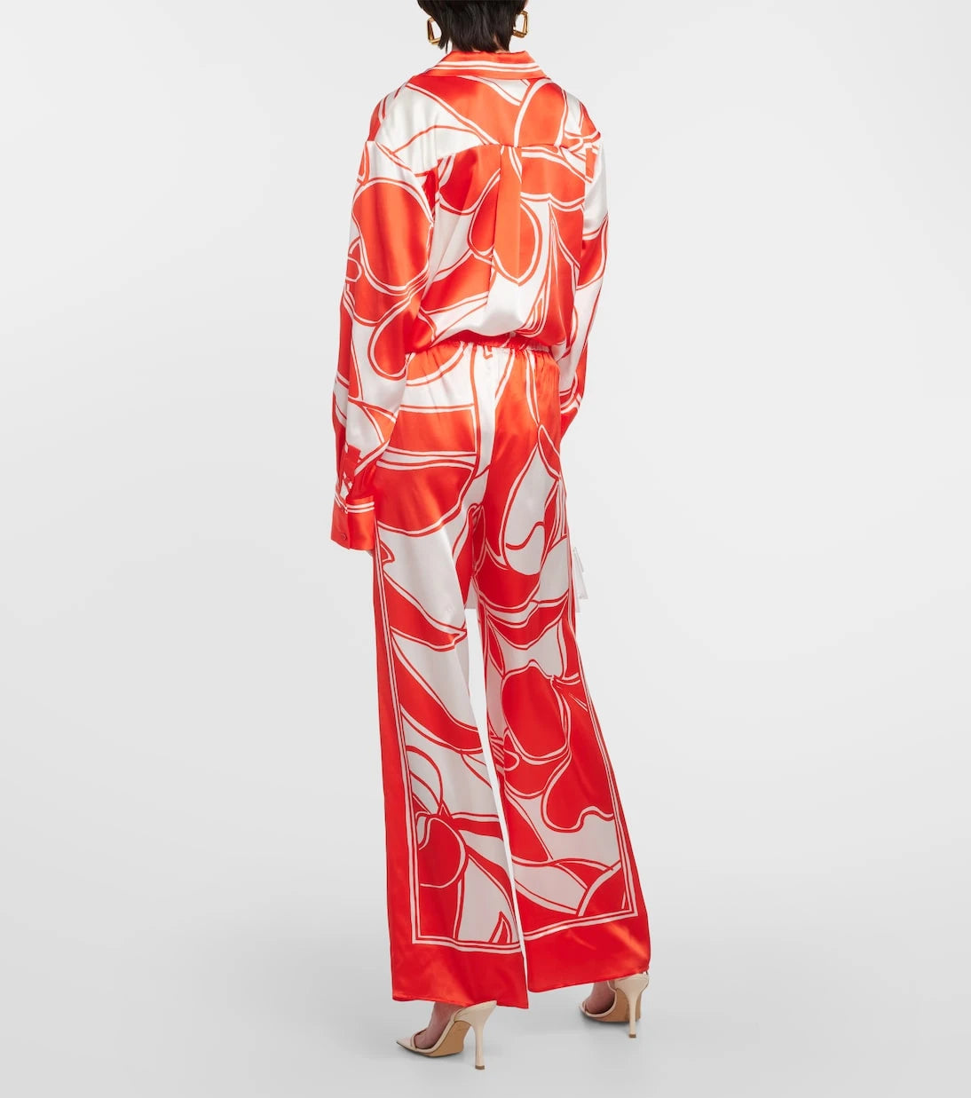 SIR - Ramona printed silk satin wide-leg pants