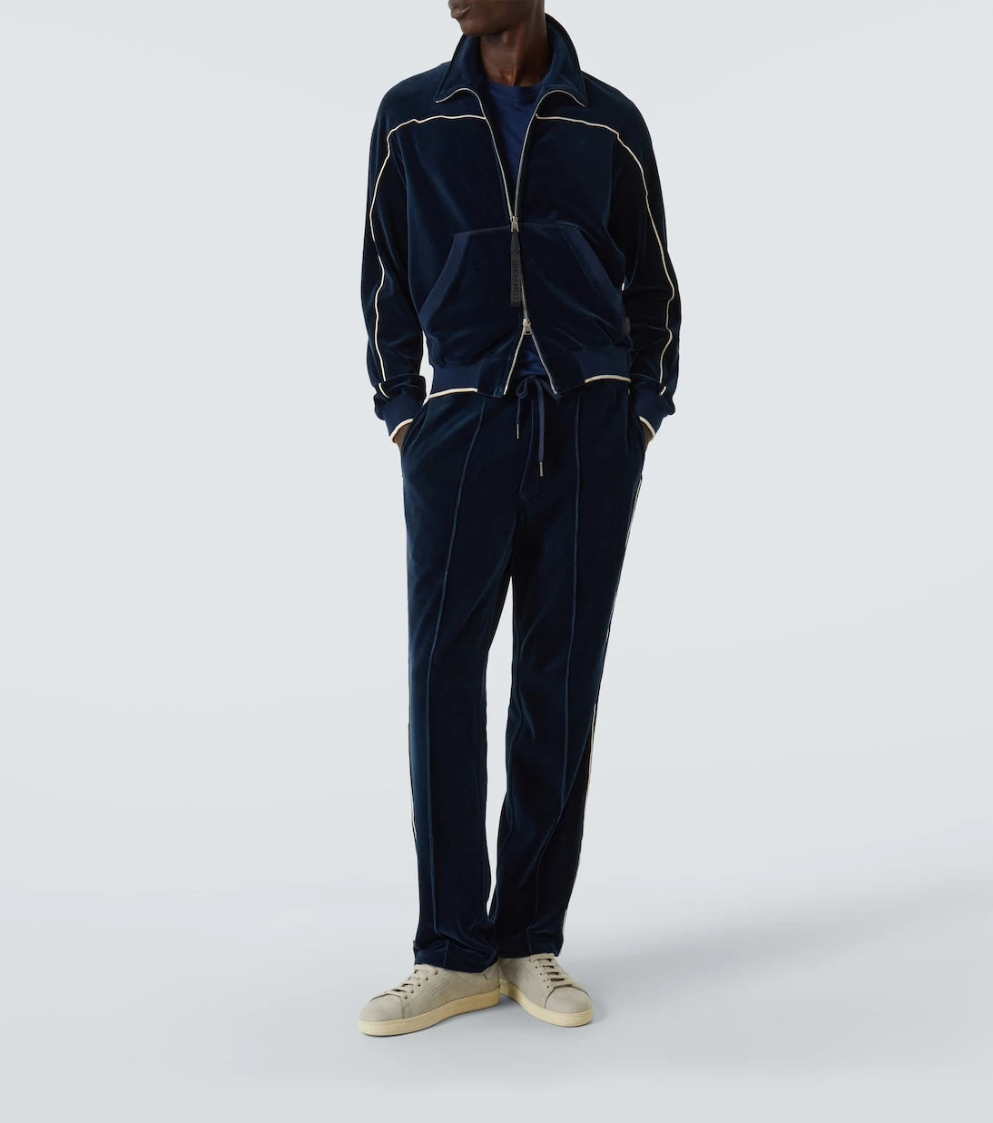 Tom Ford - Cotton-blend velour track pants