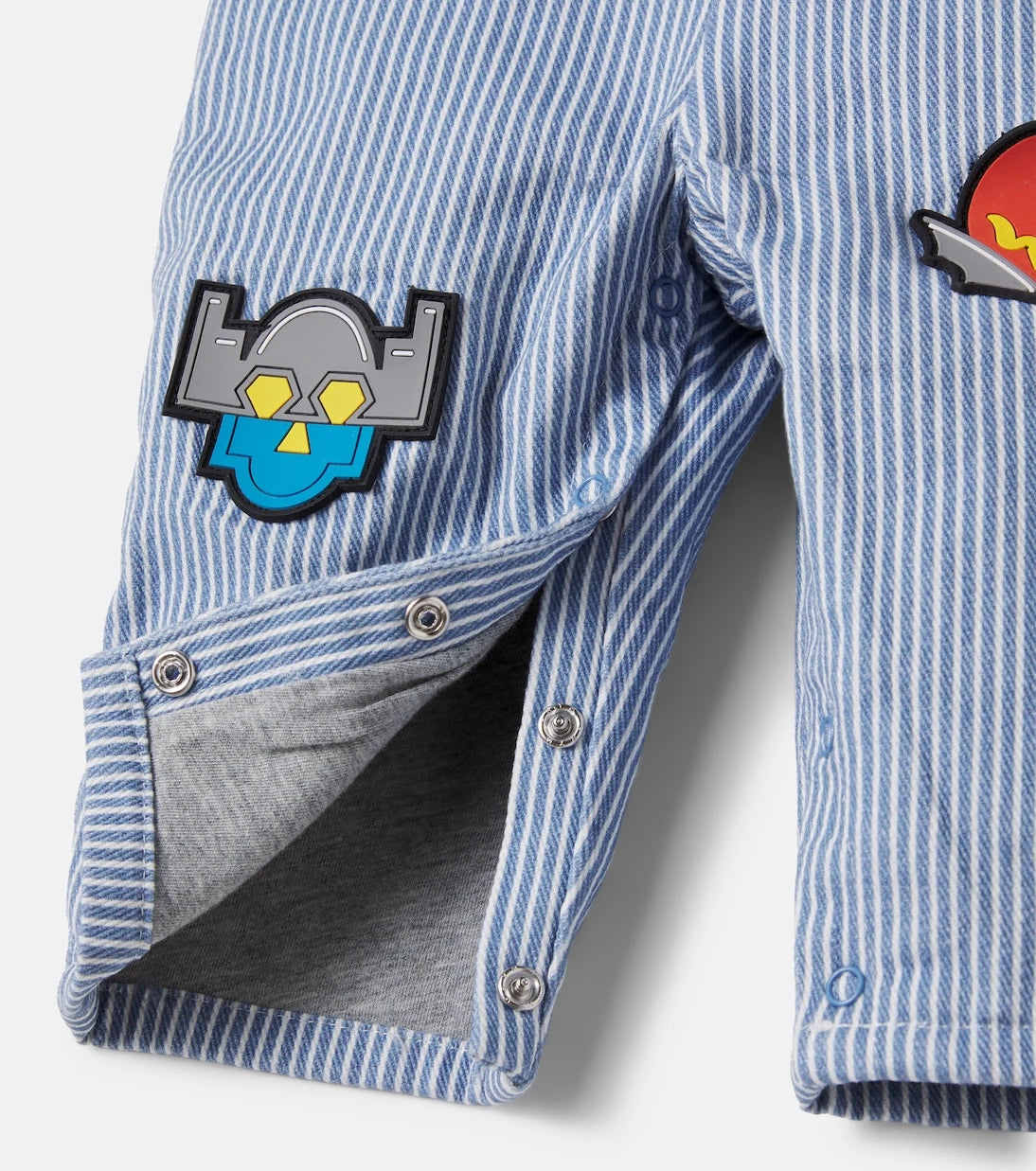 Stella McCartney Kids - Baby striped patch-appliqué denim overalls