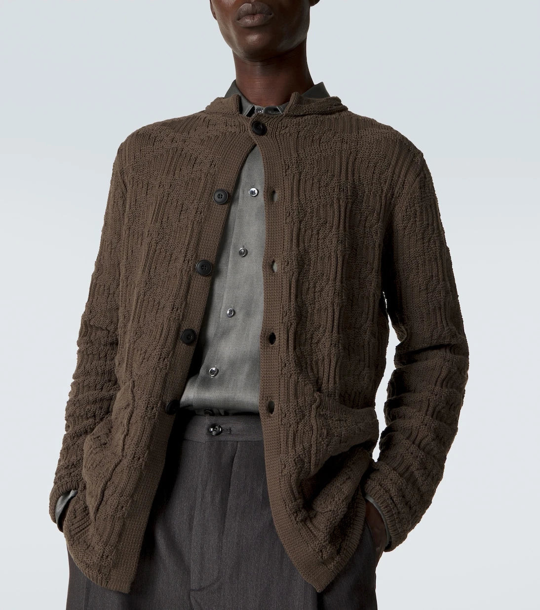 Giorgio Armani - Ribbed-knit cotton-blend cardigan