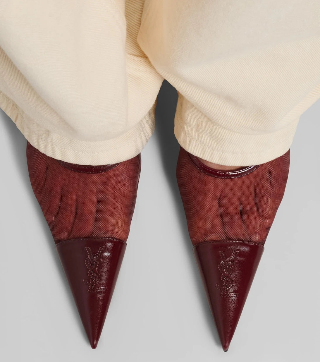 Saint Laurent - Renée mesh and leather mules