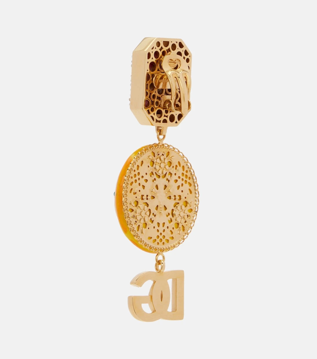 Dolce&Gabbana - DG embellished clip-on earrings