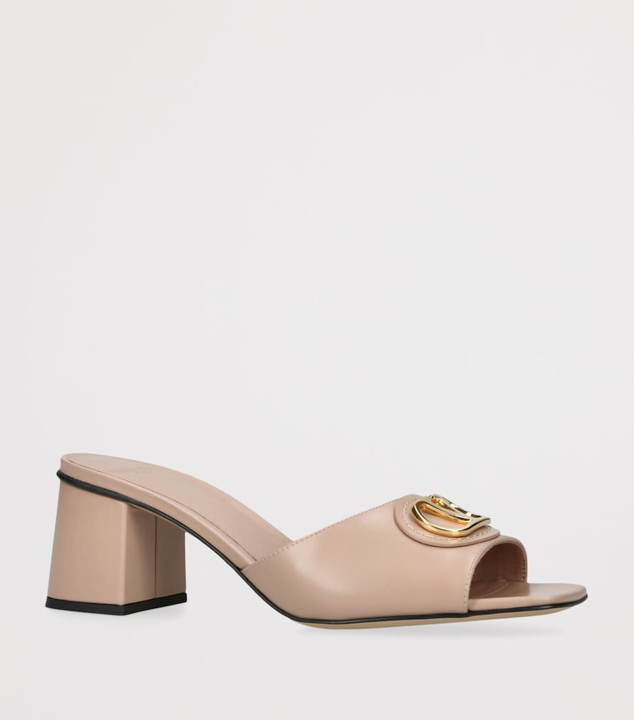 Valentino Garavani Nude Leather VLogo Mules 60