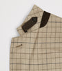 Beige Virgin Wool-Cashmere Tattersall Check Bourdon Blazer