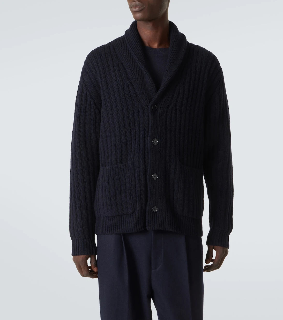 Allude - Ribbed-knit wool and cashmere cardigan