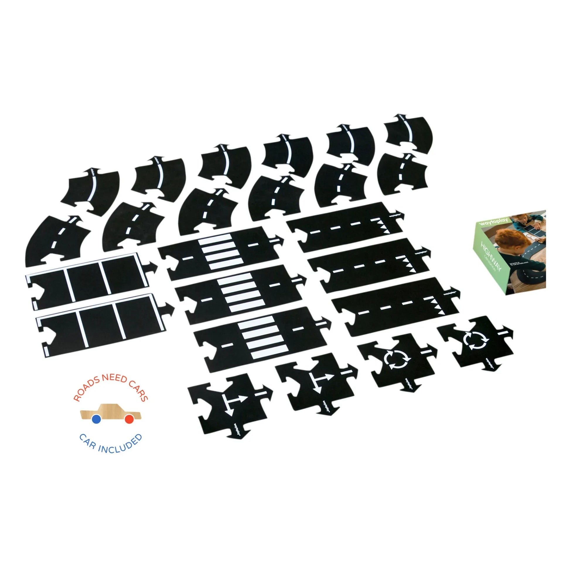 Waytoplay - Highway circuit with 1 car - 24 pieces