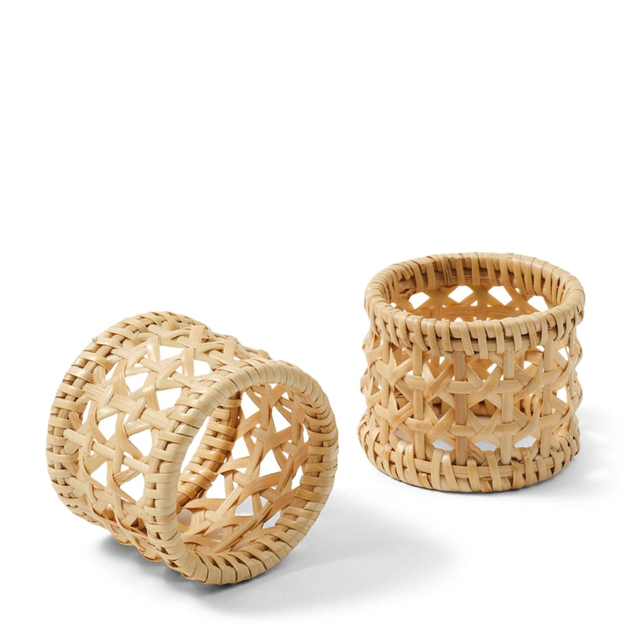 Cabana Magazine Set of 2 Rattan Sabbia Napkin Rings