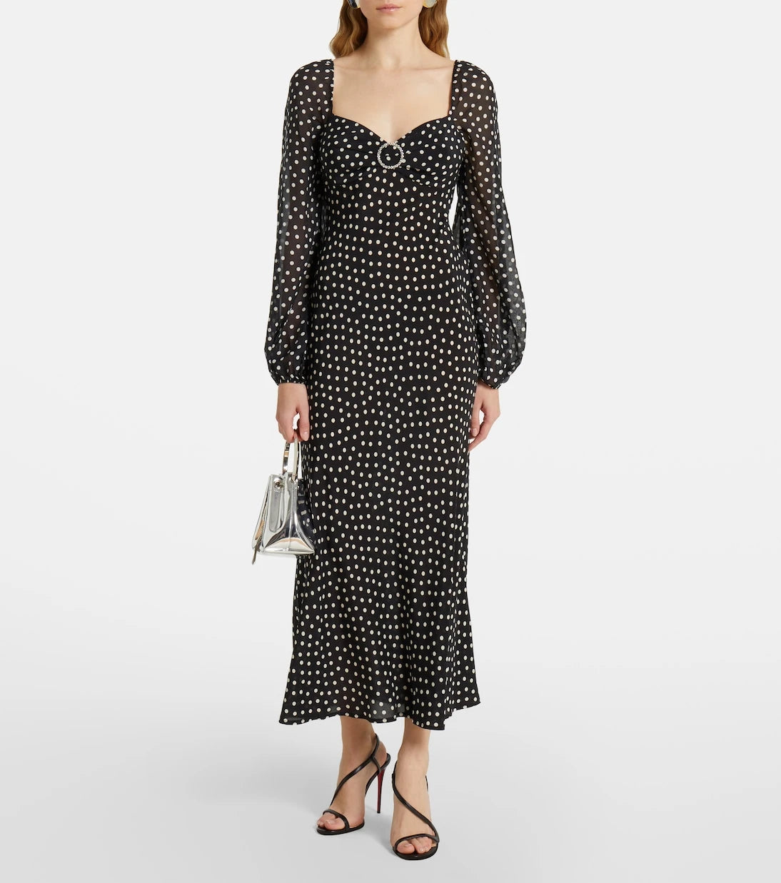 Rixo - Ivy polka-dot silk maxi dress