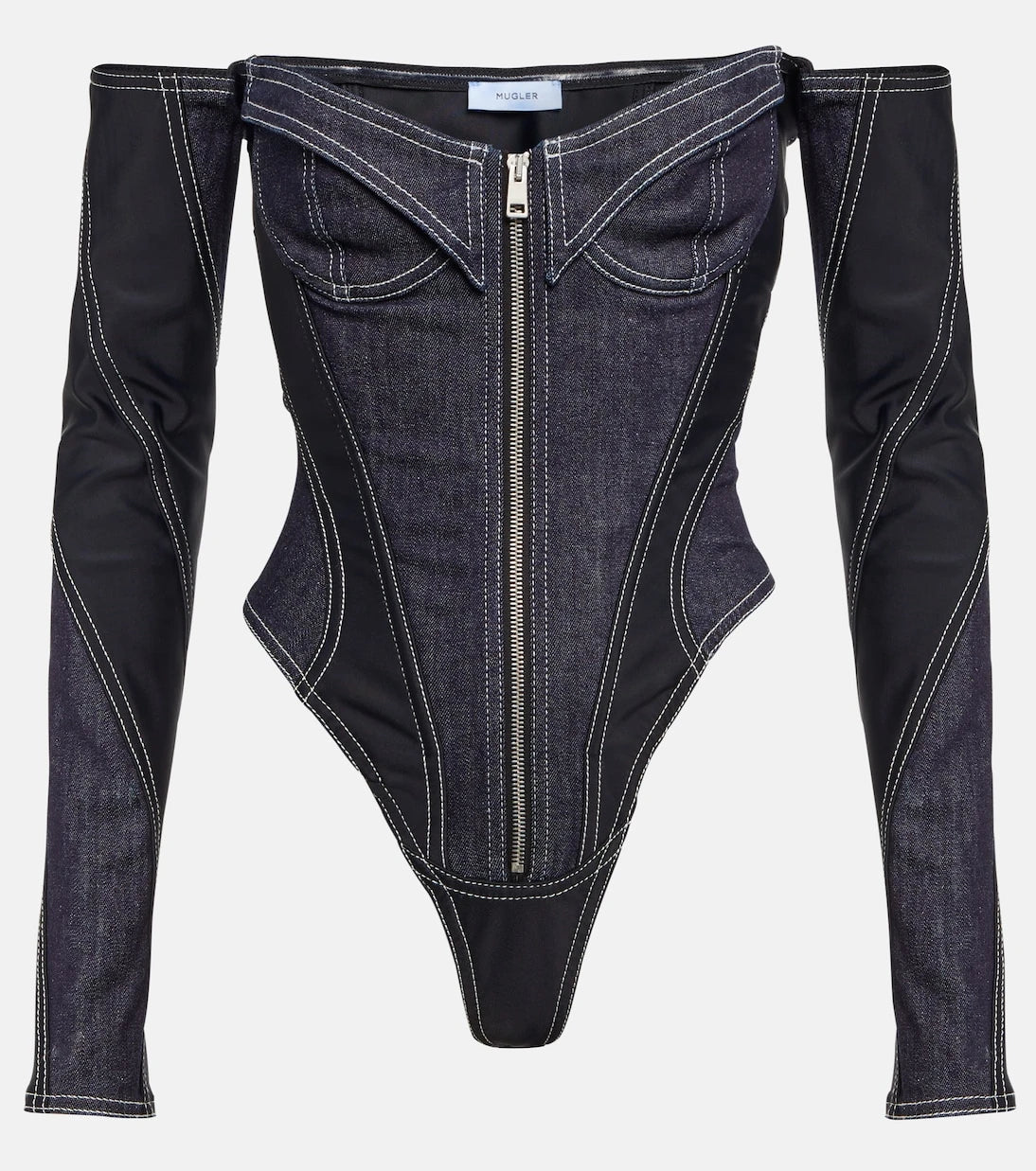 Mugler - Denim bodysuit