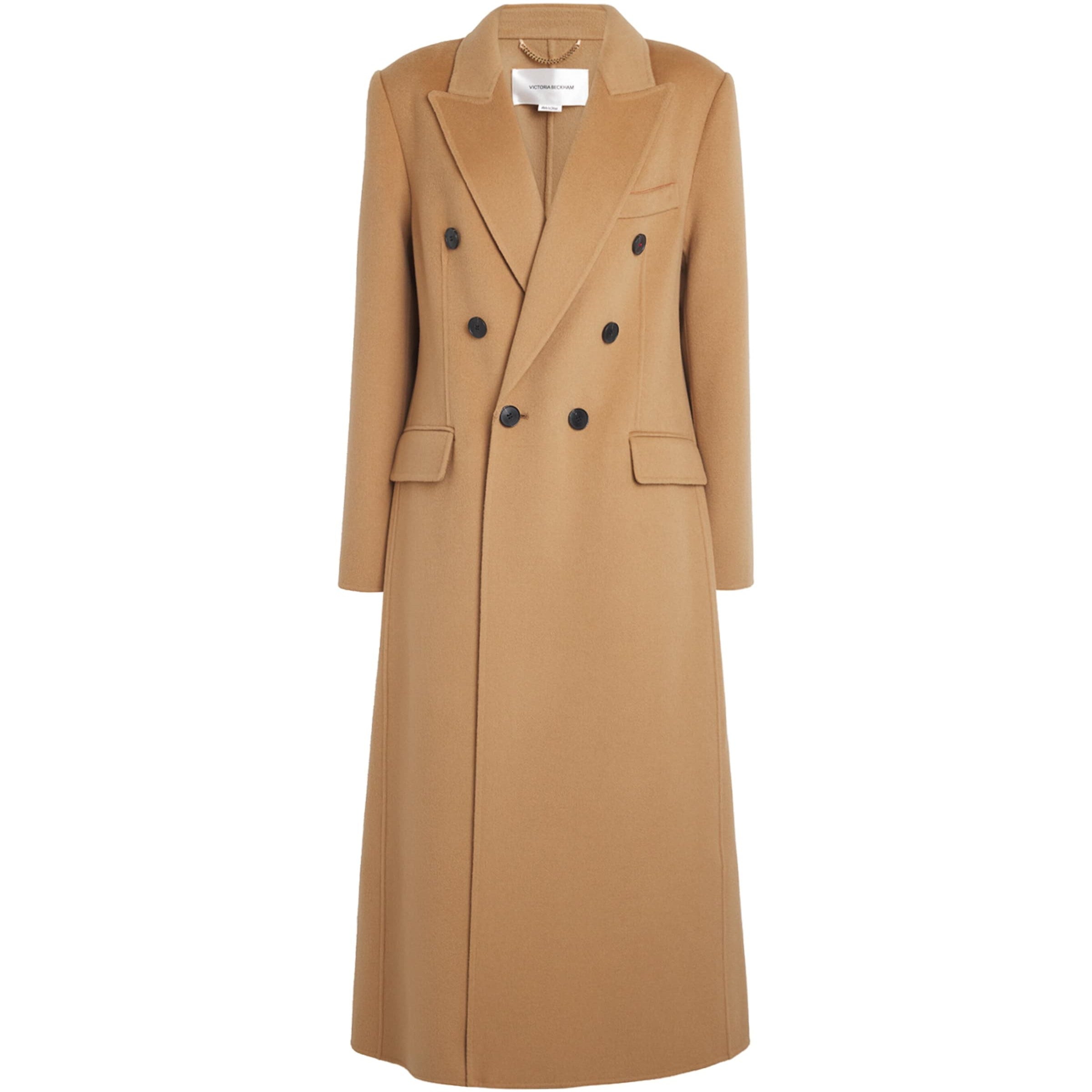 Victoria Beckham Brown Wool-Cashmere Double-Faced Coat