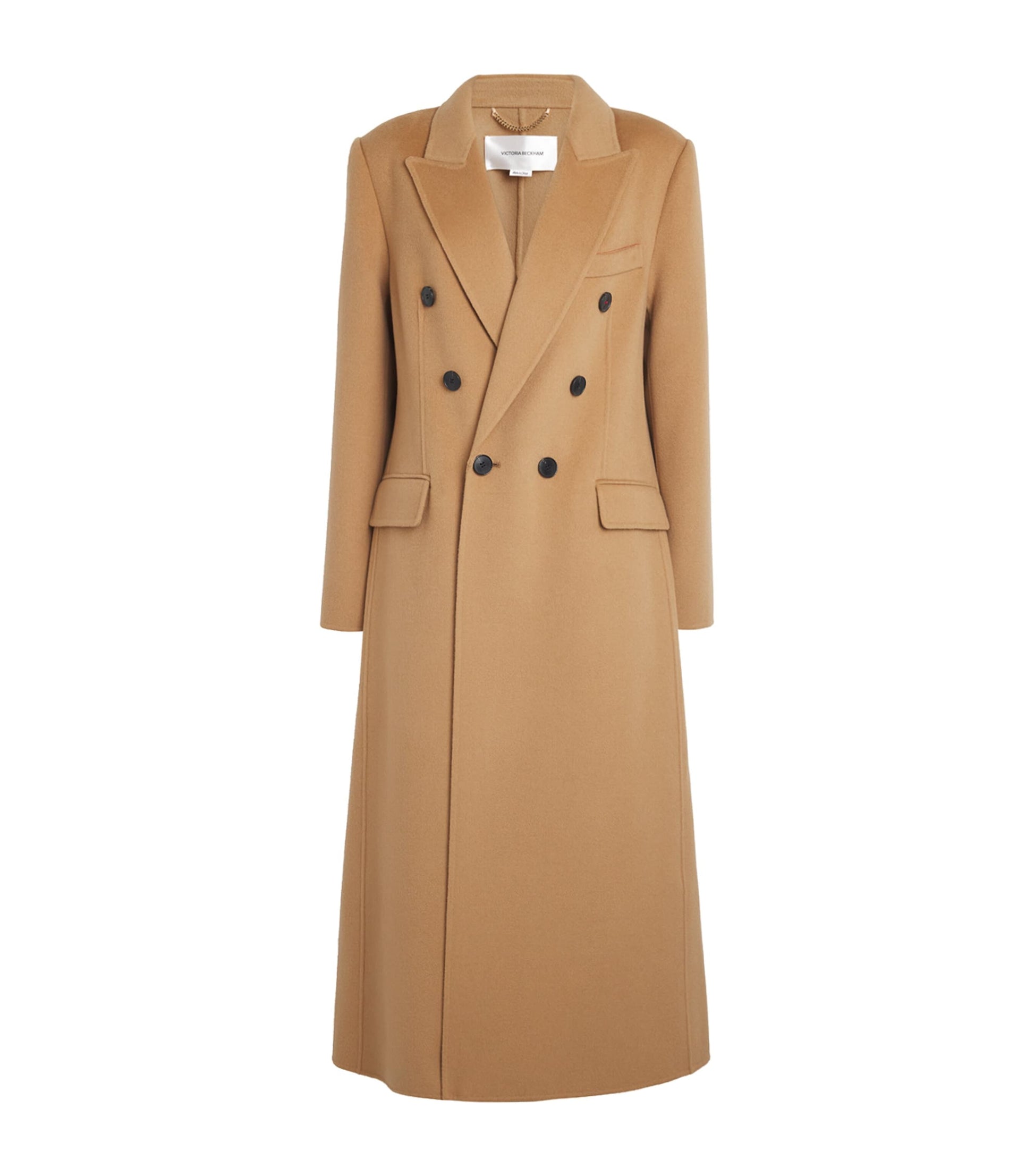 Victoria Beckham Brown Wool-Cashmere Double-Faced Coat