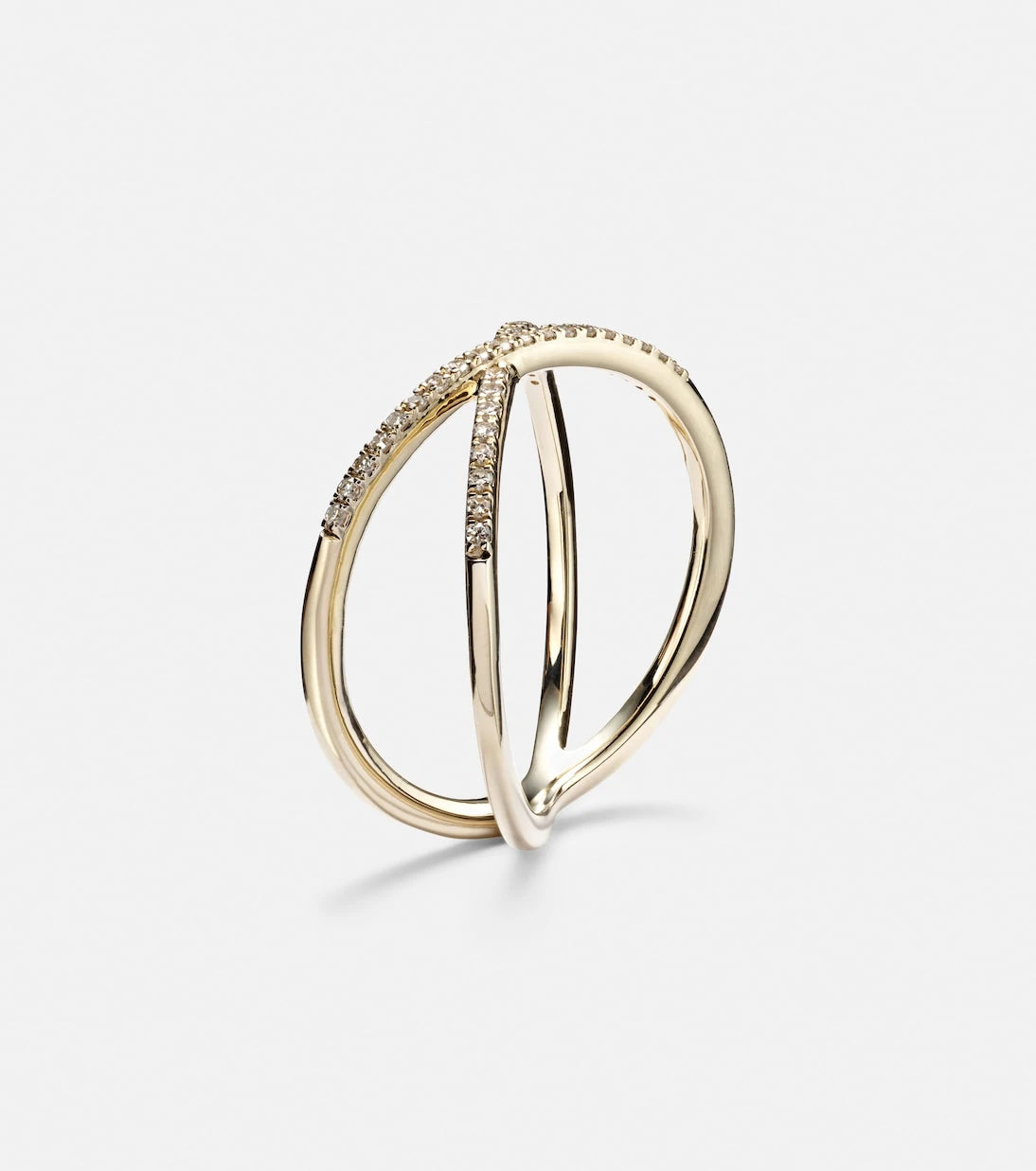 Stone and Strand - X 10kt gold ring with diamonds