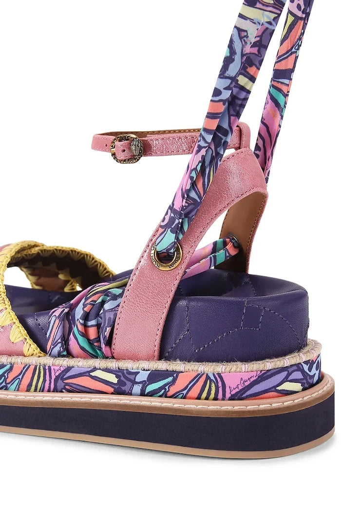 Kurt Geiger London kadın platform sandalet Orson Cross Scarf Sdl