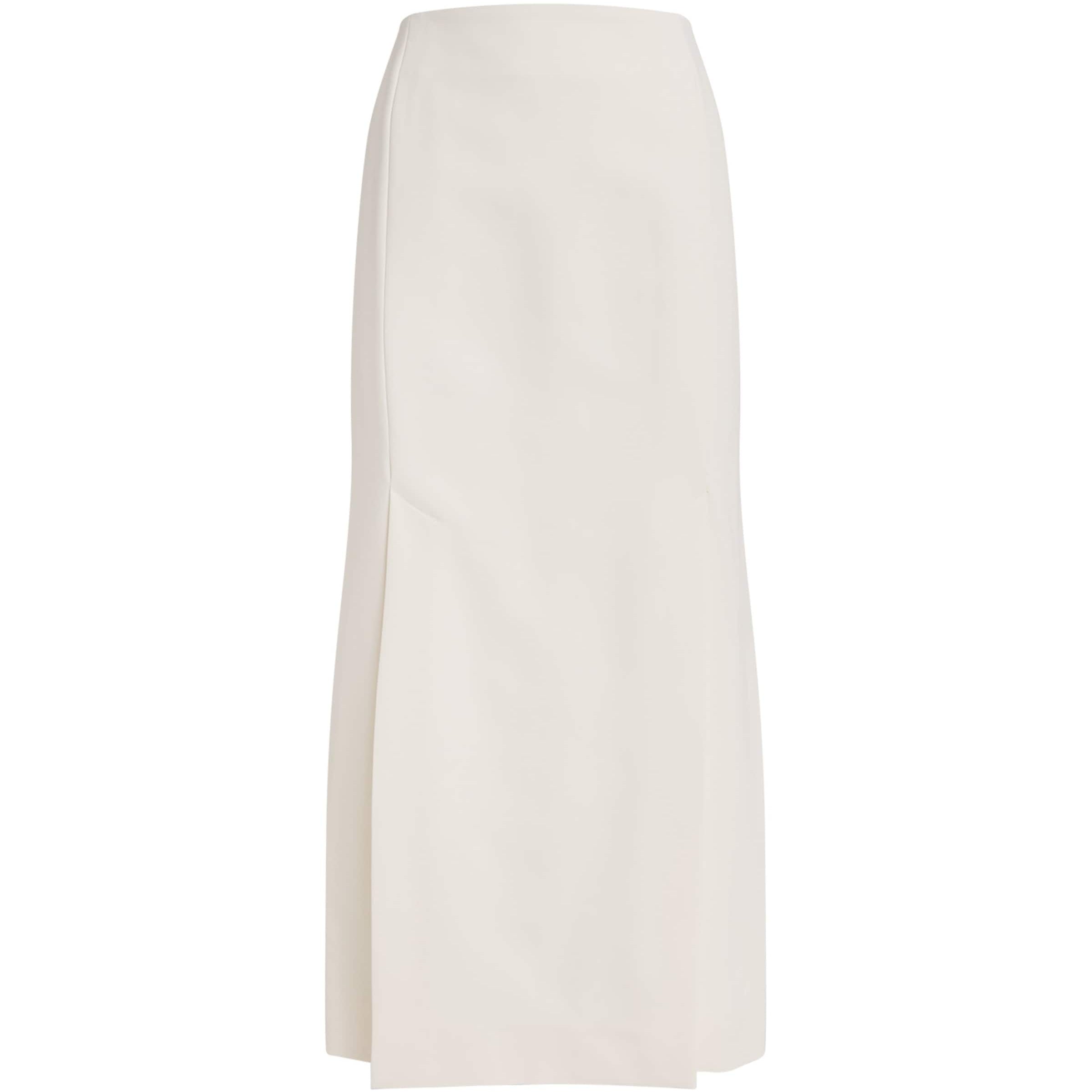 Róhe White Satin Midi Skirt