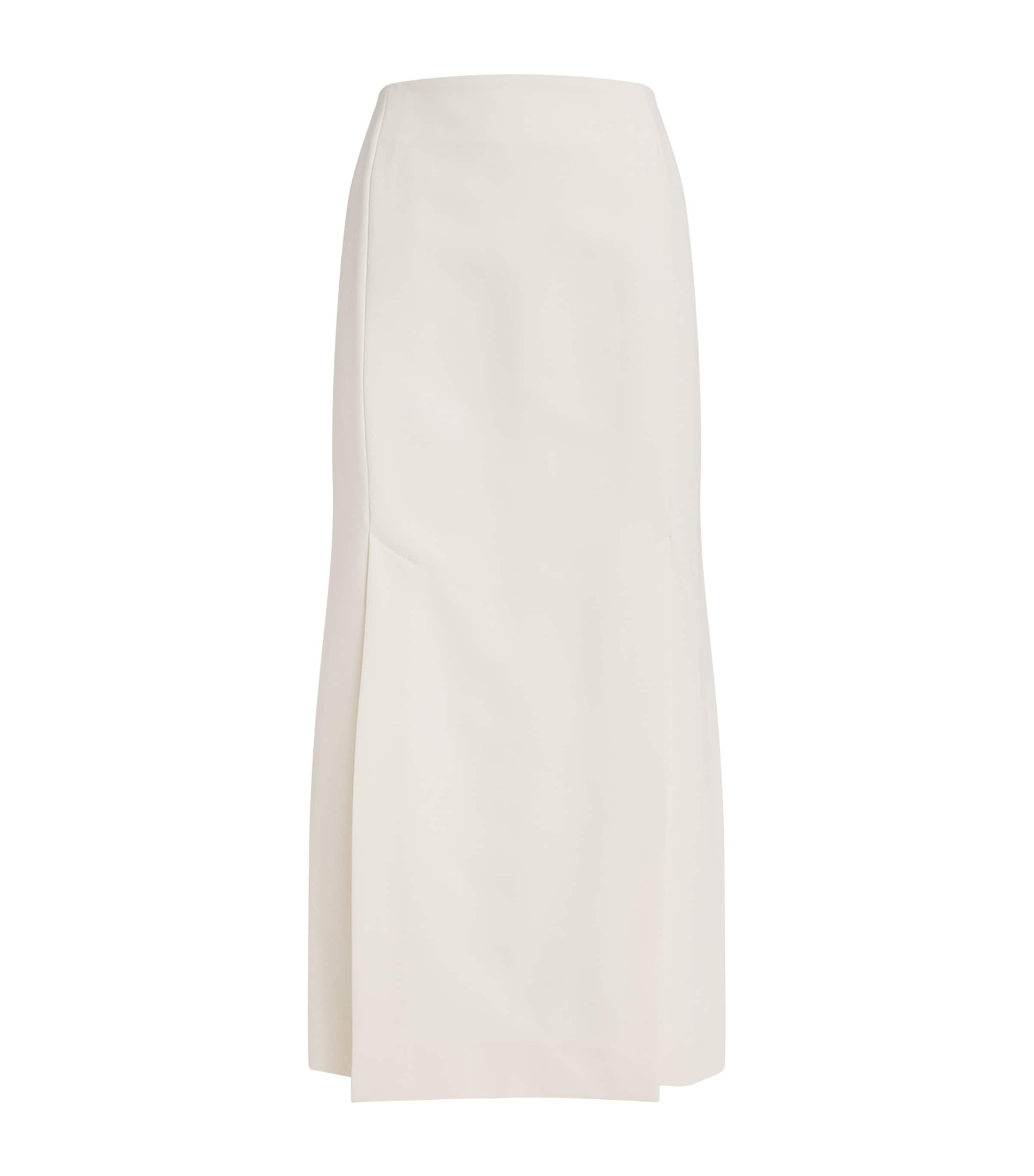 Róhe White Satin Midi Skirt