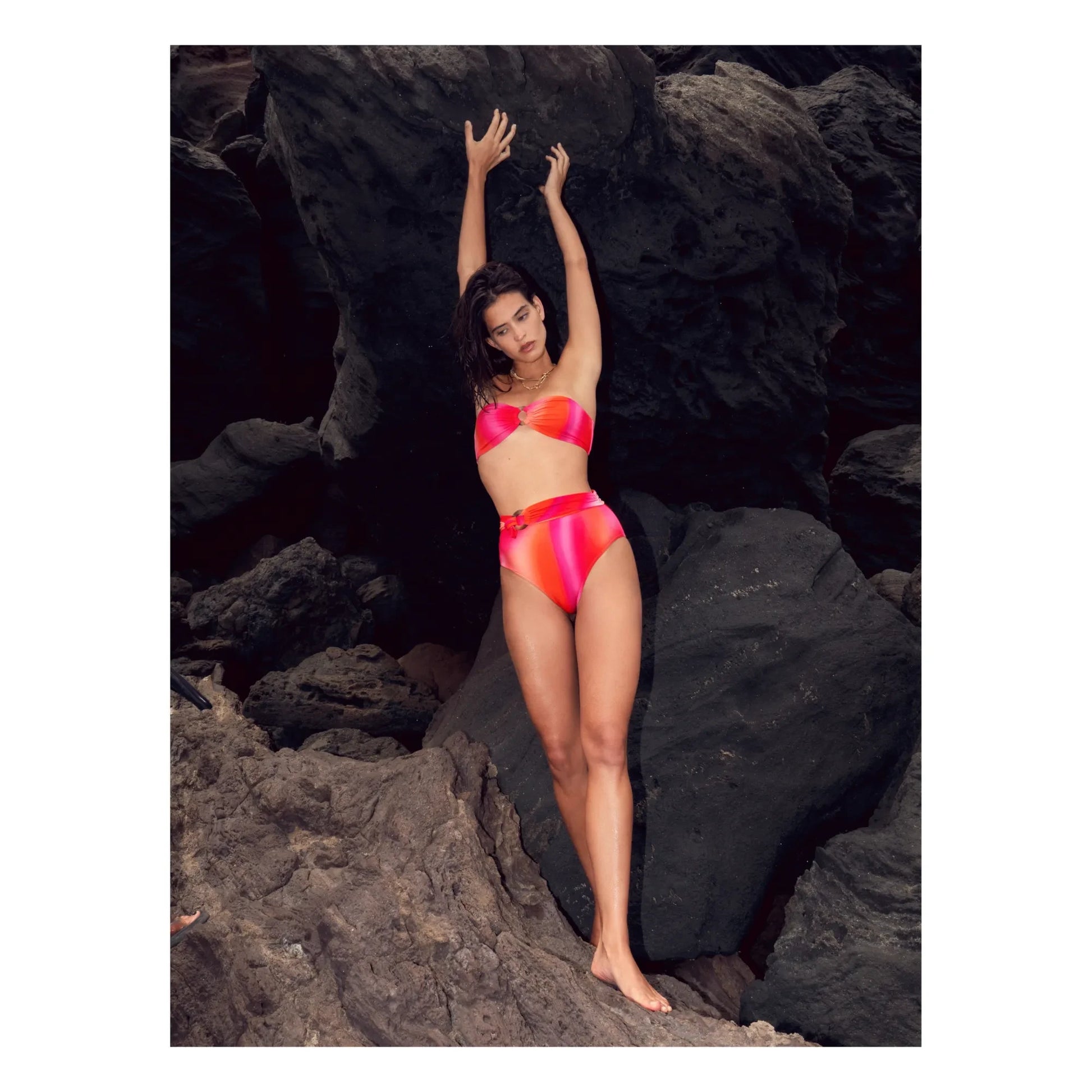 Icone - Bandeau Swimsuit Top Amber | Fuchsia