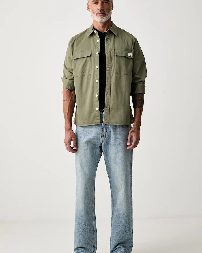 Calvin Klein Jeans erkek pamuk elastan safari gömlek