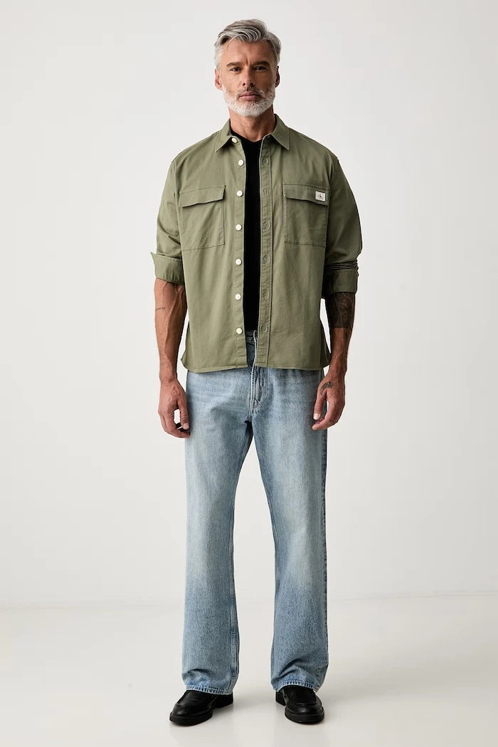 Calvin Klein Jeans erkek pamuk elastan safari gömlek
