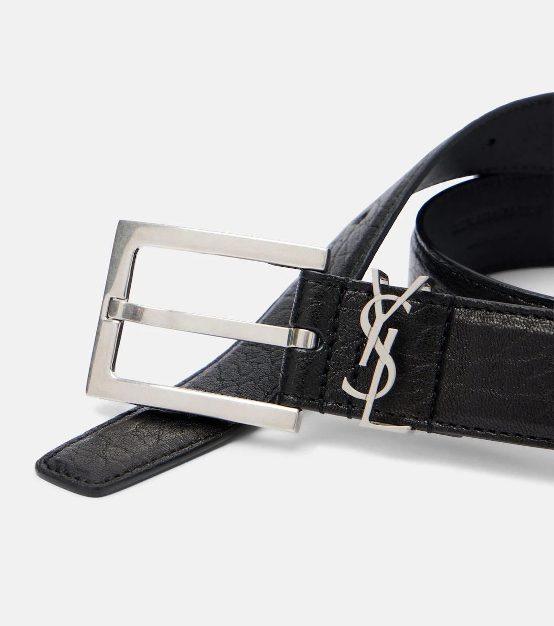 Saint Laurent - Cassandre leather belt
