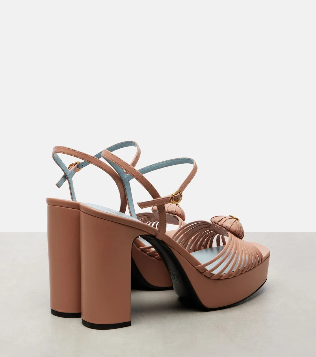 Valentino Garavani - Cœur Royal 115 leather platform sandals