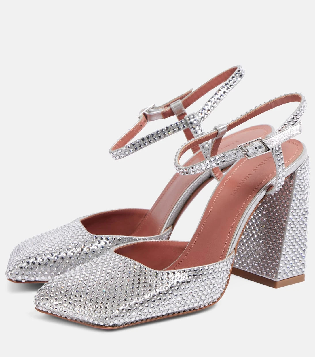 Amina Muaddi - Charlotte crystal-embellished satin pumps