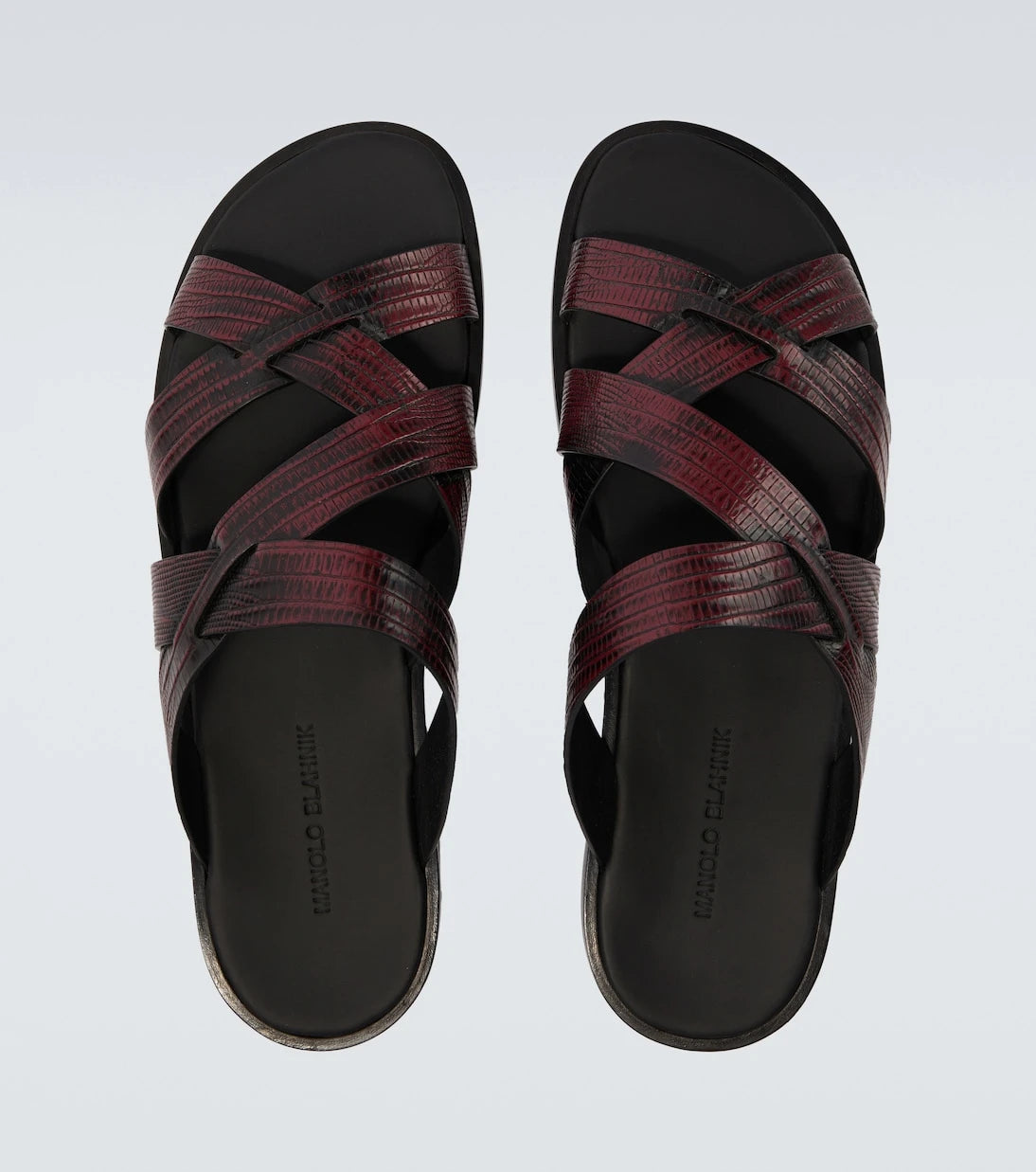 Manolo Blahnik - Marvin croc-effect leather slides