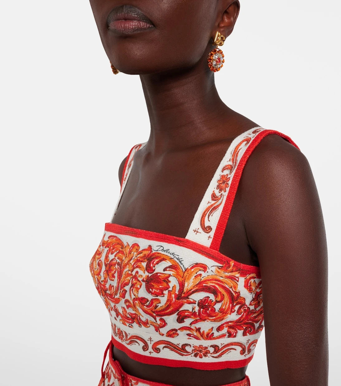 Dolce&Gabbana - Majolica printed crop top