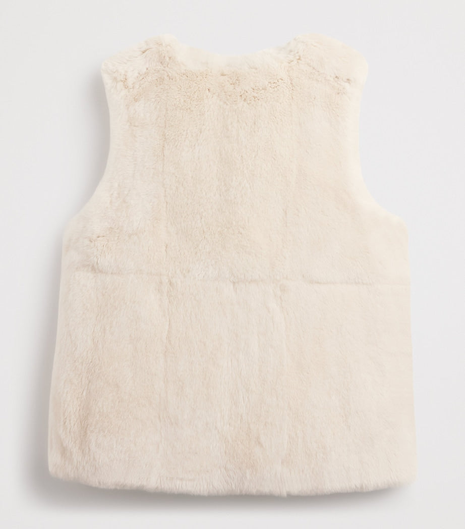 Yves Salomon Enfant Rabbit Fur Gilet (4-14 Years)